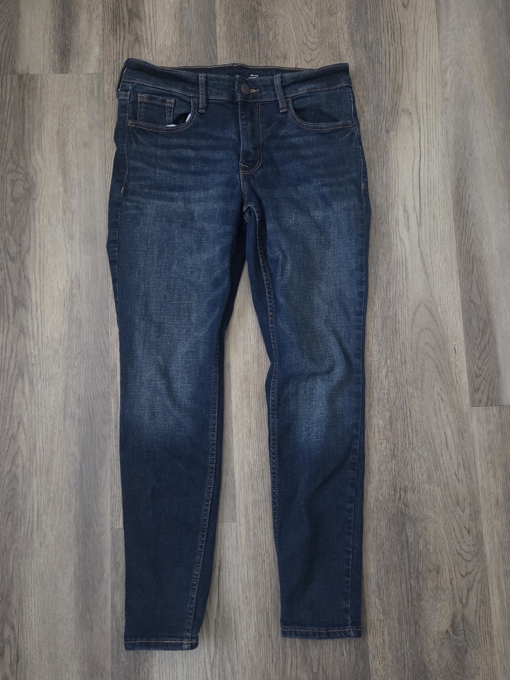 Old Navy Mid Rise Rockstar Super Skinny Women's Dark Wash Jeans Sz 4 Short